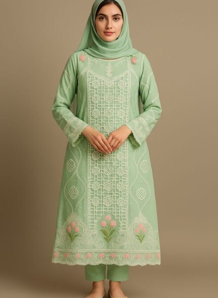 3-Piece Embroidered Kameez Shalwar Set