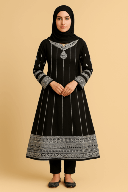 Black Wedding Frock Ensemble