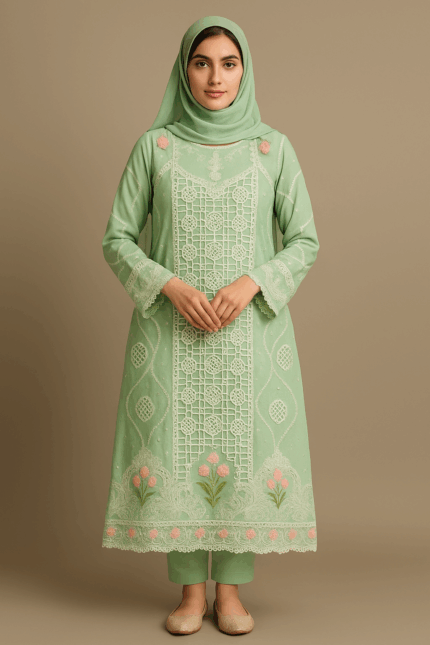 3-Piece Embroidered Kameez Shalwar Set