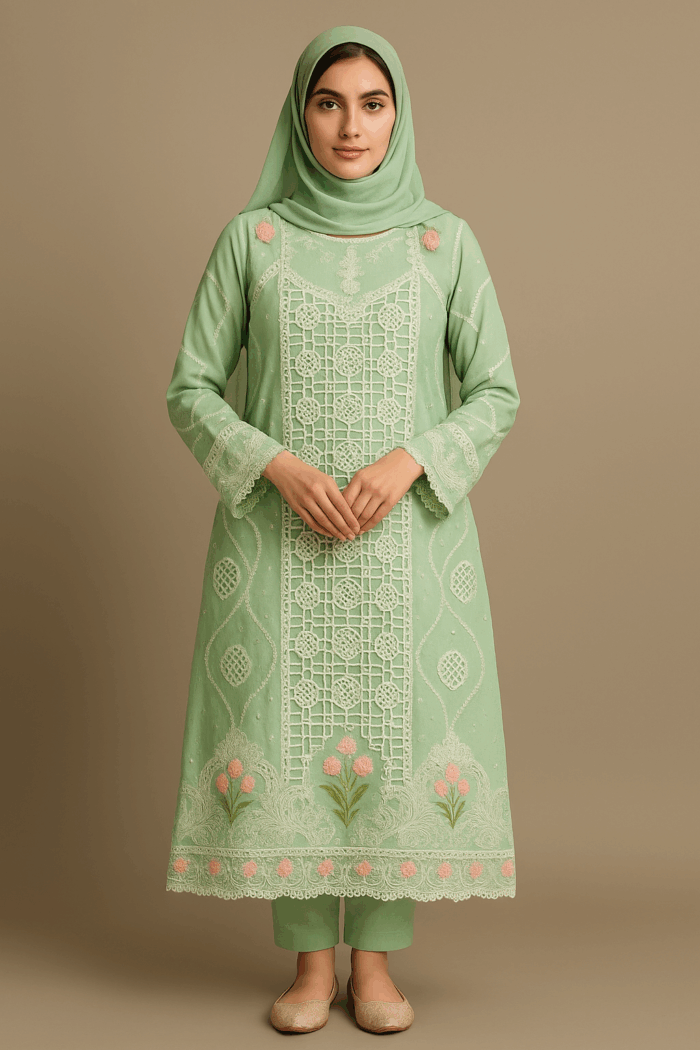 3-Piece Embroidered Kameez Shalwar Set