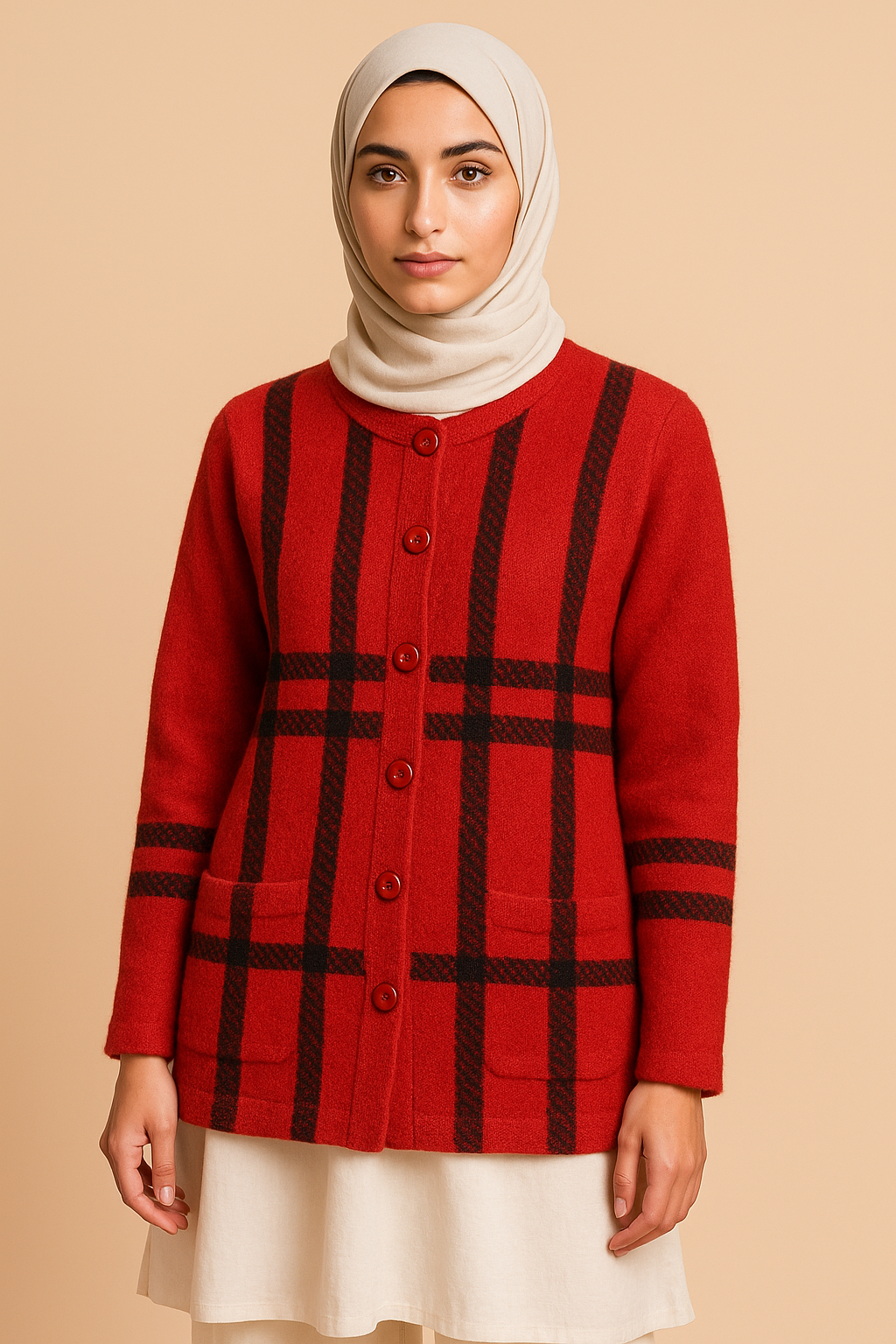 LADIES RABBIT WOOL SWEATER WITH FRONT PEN STYLE