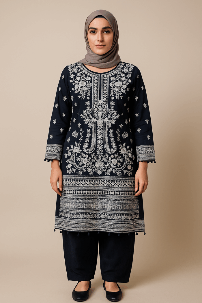 ladies 3 piece embroidered suit
