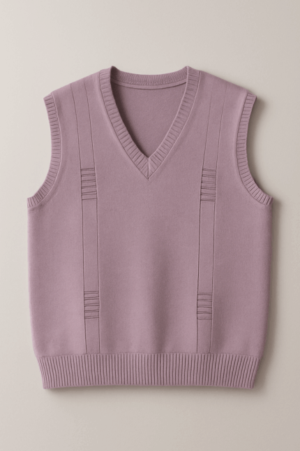  Men's Lilac V-Neck Sleeveless Sweater Vest