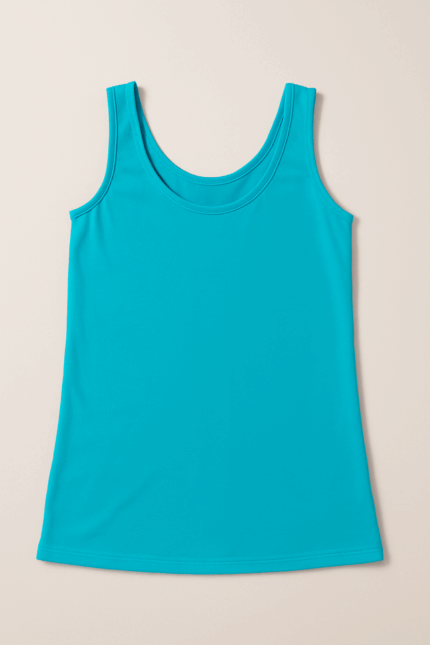  A bright blue scoop-neck tank top