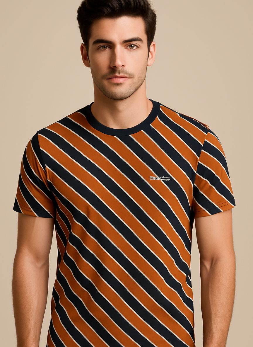 GENTS T SHIRT Men’s Striped Casual T-Shirt