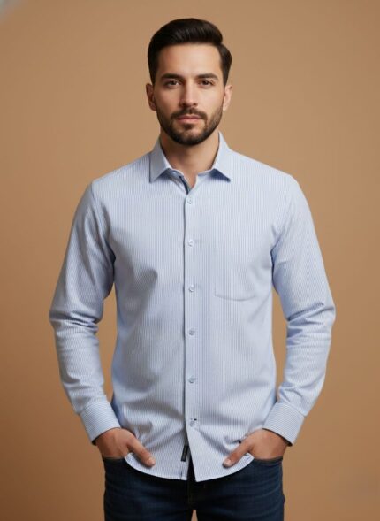  Outclass Men's Striped Dress Shirt