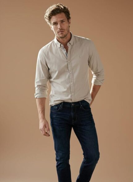 Men's Classic Cotton Long-Sleeved Shirt