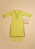 Yellow Hand Embroidered Kurta