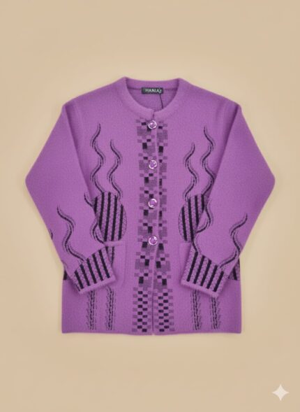 Purple Knitted Cardigan