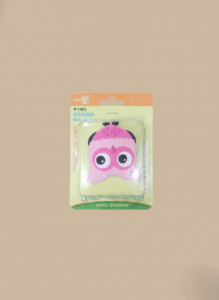 Pink owl-shaped silicone baby teether toy for infants, BPA-free and safe for teething relief.