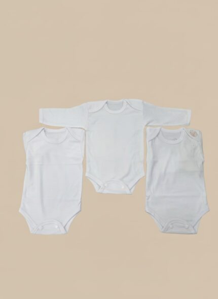 white baby bodysuit set of three cotton infant bodysuits for newborns