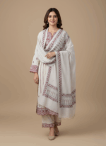 Handloom embroidered mirror work shawl with traditional red and grey thread embroidery and reflective mirrors, showcasing ethnic design and craftsmanship.