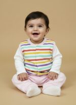 Baby Striped Sweater & Pink Leggings Set