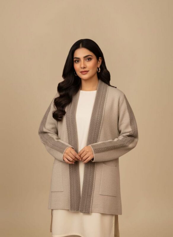 Beige & Brown Striped Sweater