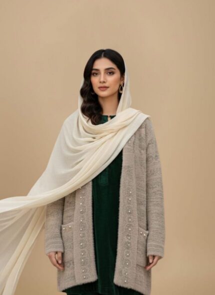 Beige Patterned Sweater