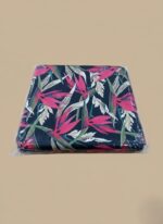 Close-up of the red lace cuffs and digital floral print texture on the Bin Saeed Luxury Digital Khaddar Rafiq shirt