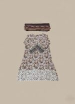 Chic Brown Floral Printed Lawn Dress with Embroidered Details & Dupatta - Image 2