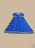 Elegant Embroidered Maxi Dress with intricate neckline and hem embroidery