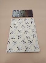 Khaddar 3 Piece Unstitched Suit with floral print shirt and gradient floral dupatta on a beige background.