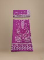 Elegant Dark Pink Embroidered Marina Suit for Women 3PC Unstitched - Image 2