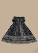 Fuchsia Chikankari maxi dress or Anarkali with silver embroidery and sequin/mirror work, laid flat on a neutral background, showcasing the full length of the long garment.