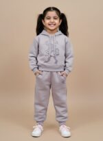 Girls Purple Tracksuit - Hooded Graphic Sweatshirt