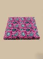 "Model wearing GulAhmed Winter Collection Earth Crush 3-piece printed khaddar suit in vibrant pink article CLP-427."