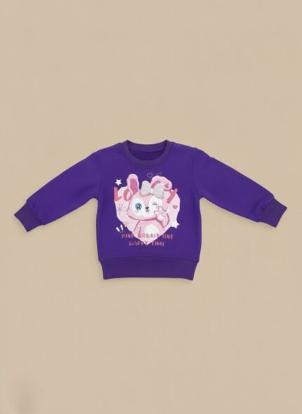 Kids Purple Sweatshirt model