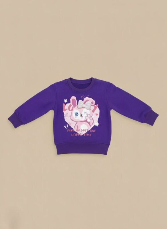 Kids Purple Sweatshirt model