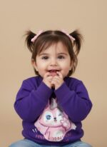 Kids Purple Sweatshirt model