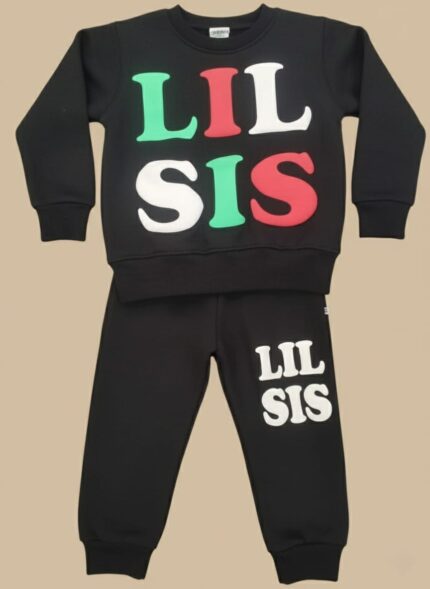 LIL SIS Girl Black Tracksuit