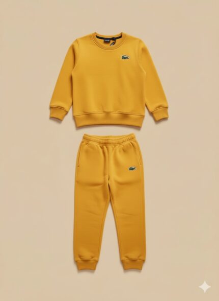 Lacoste Boys Yellow Tracksuit - Signature Crocodile Sweatshirt