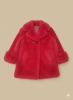 Luxurious Red Faux Fur Coat