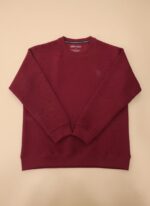 Men's Maroon Textured Crew Neck Sweat Shirt - Image 2