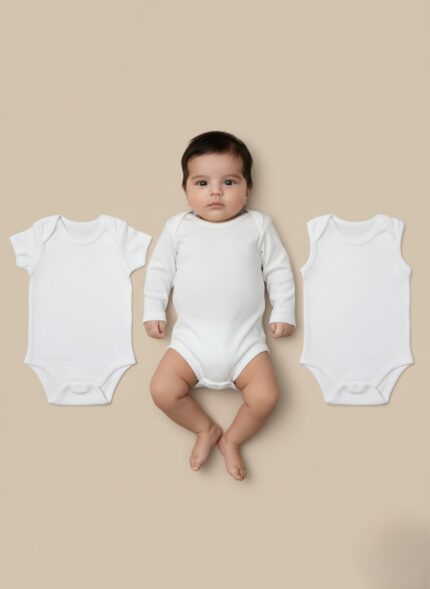white baby bodysuit set of three cotton infant bodysuits for newborns