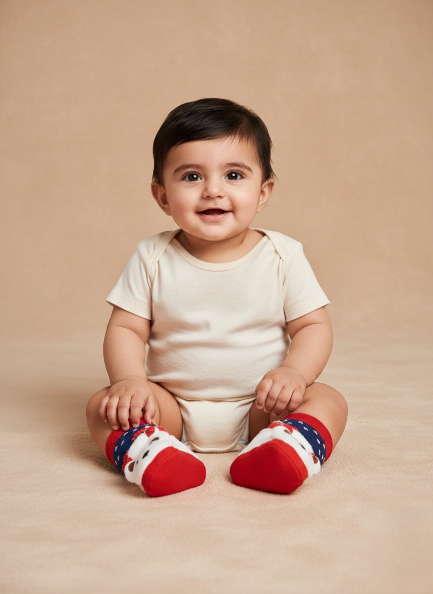 Soft Cotton Baby Socks and Booties Set Soft cotton baby socks and booties set for newborns 0–6 months featuring bear slippers and colorful Carter’s socks.