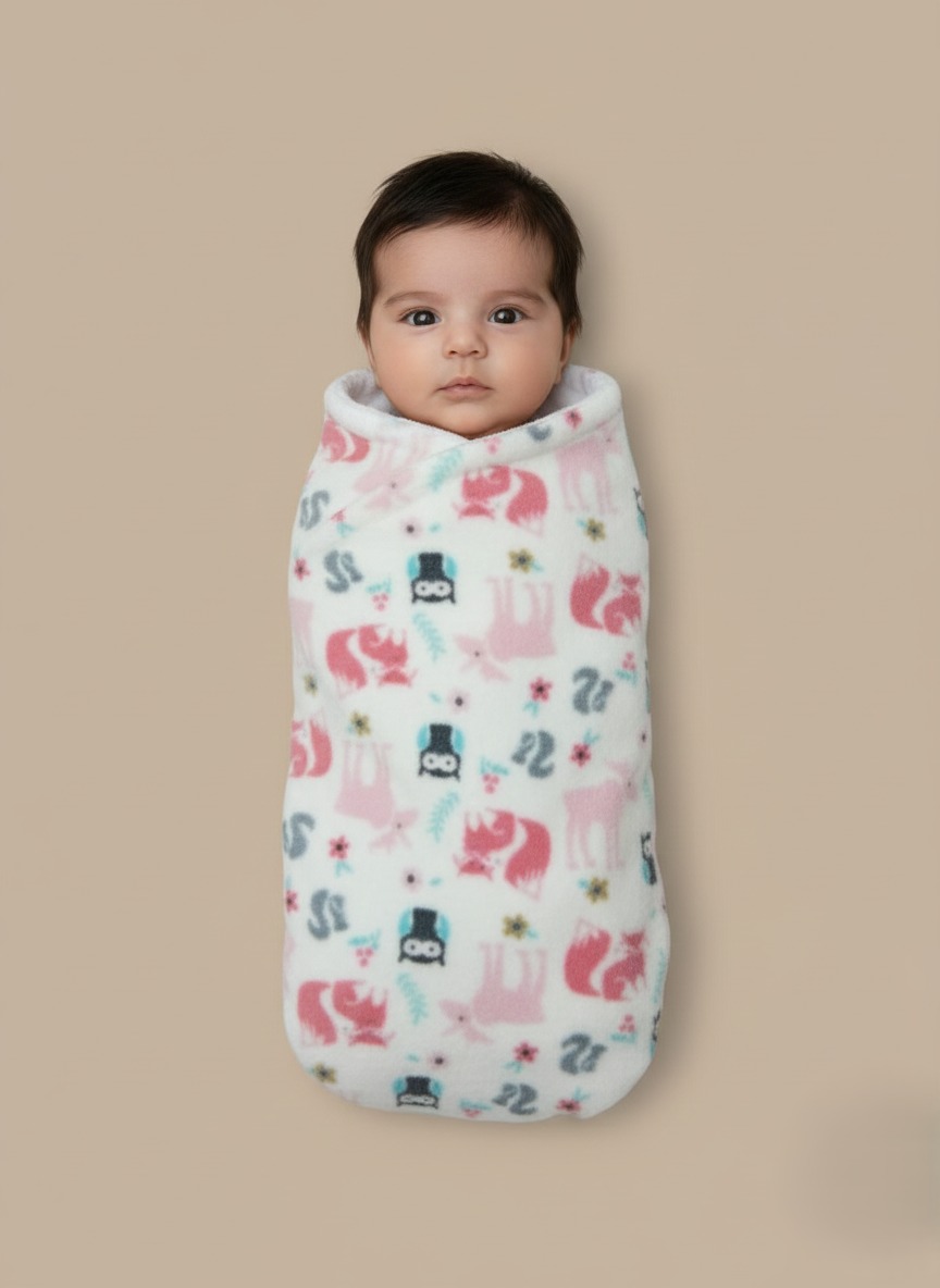 Soft Fleece Baby Swaddle Blanket 2 Soft Fleece Baby Swaddle Blanket - Image 1