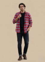 Men's Red & Blue Plaid Flannel Shirt