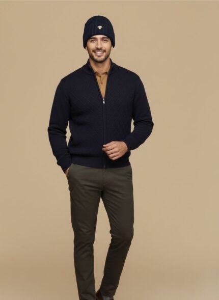 Versace-Inspired Men's Luxury Knitted Beanie - Warm Winter Hat