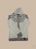 Men's Hooded Zebra Print Full Zip Sweater - Knit Cardigan Style - Image 2