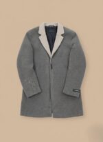 Men's Wool Blend Coat - Classic Grey Overcoat - Image 2