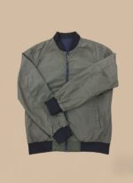 Men's Bomber Jacket - Olive Green Full-Zip Casual Lightweight Coat - Image 2