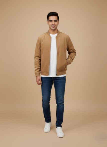 Men's Corduroy Bomber Jacket - Casual Outerwear