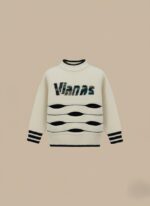 Kids Graphic Sweater - Cream Knit Pullover with Textured Design - Image 2