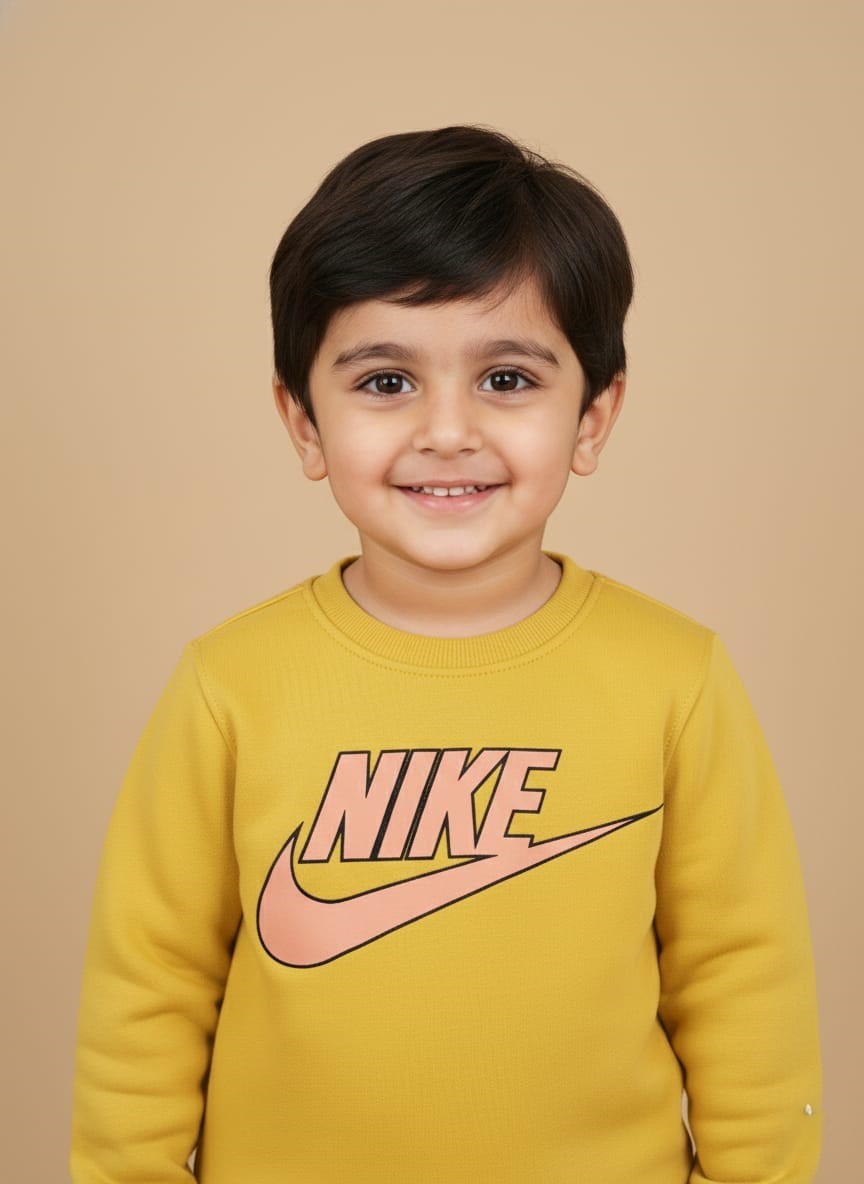 WhatsApp Image 2025-10-29 at 7.07.48 PM Kids Branded Sweatshirt - Yellow Graphic Pullover with Logo Print - Image 1