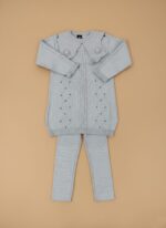 Girls Grey Knitted Sweater & Leggings Set - Embellished Winter Outfit - Image 2