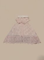 Women's embellished maxi dress with intricate silver detailing and a long, flowing design, folded on a light background.