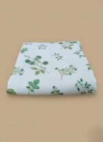 Close-up of the intricate green floral digital print on the Rice Karandi fabric from the Zara Meer Spring Digital Printed Karandi collection