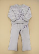 Girls Purple Tracksuit - Hooded Graphic Sweatshirt - Image 2
