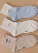 Women's Cute Ankle Socks - Bear & Stripe Designs - Image 2
